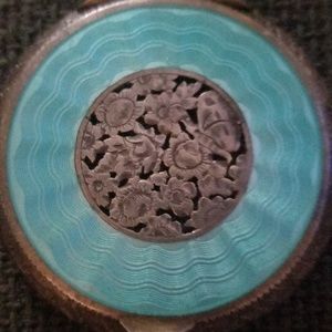 Antique Austrian silver guilloche compact